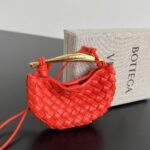 보테가 (징) 미니 사르디네 레드 인트레치아토 가죽 백 참 836834