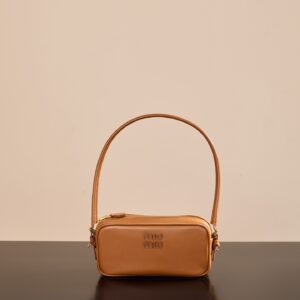 미우미우 (팬더) 소가죽 미니 핸드백 건배색 5NE024