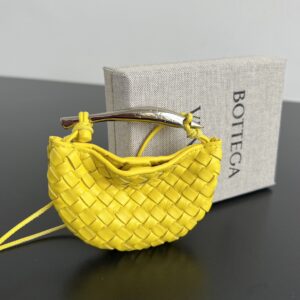 보테가 (징) 미니 사르디네 노란색 인트레치아토 가죽 백 참 836834