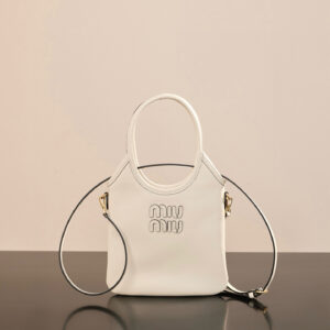 미우미우 (팬더) 아이비 미니 토트 백 크림 5BA281
