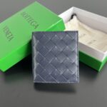 보테가 (징) 두折 수납 카드 지갑 네이비 소가죽 749400