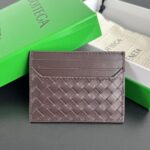 보테가 (징) 새틴 미니 카드 지갑 소가죽 브라운 817397