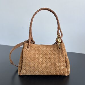 보테가 (징) 인트레치아토 웨빙 가죽 숄더백 브라운 835921