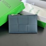 보테가 (징) 대형 체크 카드 지갑 블루 679843