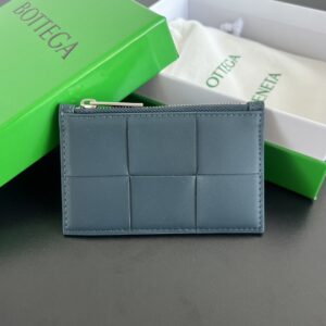 보테가 (징) 대형 체크 카드 지갑 블루 679843
