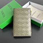 보테가 (징) 인트레치아토 더블 폴드 지퍼 지갑 올리브 749940