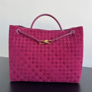 보테가 (징) 안디아모 대형 핑크 스웨이드 백 743575