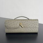 보테가 (징) 안디아모 오스트리치 가죽 클러치 그레이 805241