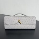 보테가 (징) 안디아모 오스트리치 가죽 클러치 그레이 805241