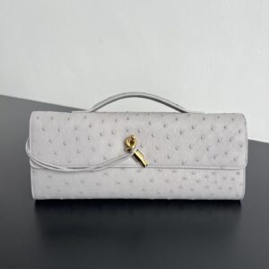 보테가 (징) 안디아모 오스트리치 가죽 클러치 그레이 805241