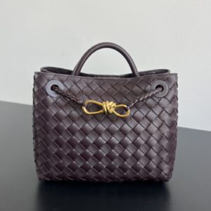 보테가 (징) 안디아모 손가방 클래식 나파 양가죽 금색 스트랩 조절 가능 자주색 743568