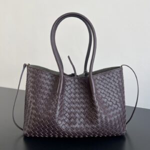 보테가 (징) 핀나코테카 중형 토트백 스무스 양가죽 브라운 854371