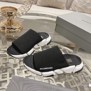 발렌시아가 스피드 2.0 리사이클드 니트 슬라이드 검흰