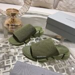 발렌시아가 스피드 2.0 리사이클드 니트 슬라이드 다크그린