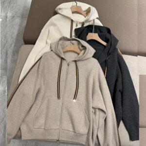 로로피아나 더 수트케이스 스트라이프 봄버 후디