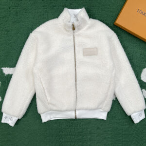 루이비통 【잔디집】 블루종 레더 패치 플리스 (레어)