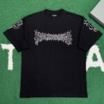 발렌시아가 [ 잔디집 ] 24SS 다크웨이브 빈티지 반팔 티셔츠 블랙