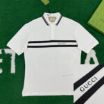 구찌 [ 잔디집 ] 24SS PK 폴로 반팔 티셔츠 코튼 블렌드 화이트 로고 화이트