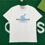 구찌 [잔디집] 24SS 버니 웹 프린트 코튼 저지 반팔 티셔츠 화이트