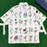 디올 [ 잔디집 ] 쇼트 슬리브 셔츠 하바리움 일러스트