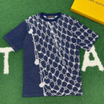 루이비통 [ 잔디집 ] 모노그램 자카드 피시넷 니트 반팔 티셔츠