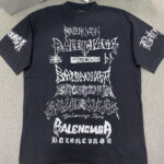 발렌시아가 [TJ공장] 24SS 오버핏 반팔 그래픽 멀티 프린트 로고 블랙