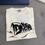 디올 [TJ공장] 23FW 반팔 티셔츠 화이트 플록 아스트로 화이트