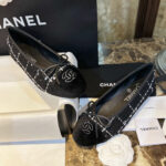 샤넬 【터보】 블랙 트위드 발레리나 플랫 슈즈 “35SIZE – 41SIZE” （TJ공장）