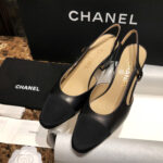 샤넬 블랙 고트스킨 그로그랭 슬링백 플랫 슈즈 “34SIZE – 41SIZE”